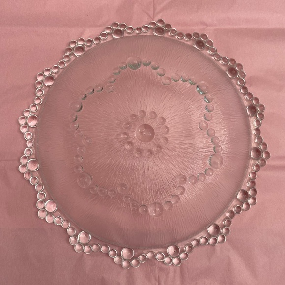 EUC Vtg Masserini Barocca Bubble and Textured Glass Dish Flower Shape on Bottom - Picture 12 of 13